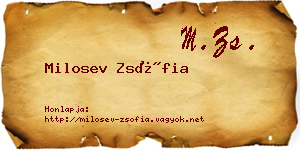 Milosev Zsófia névjegykártya